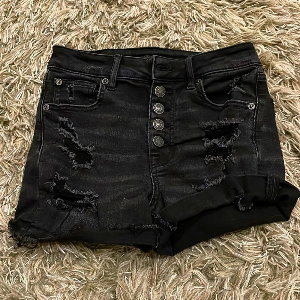 American Eagle Super Hi‎ Rise Shortie. Black Size 00
